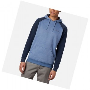 Columbia Hart Mountain II Fleece Tall Kapşonlu Erkek Mavi Gri Lacivert | 79843-RQNX