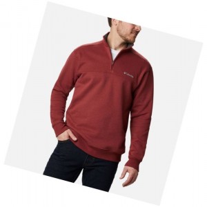 Columbia Hart Mountain II Half Zip Sweatshirt Erkek Kırmızı | 95720-IMKB
