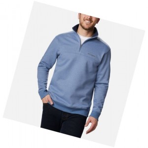 Columbia Hart Mountain II Half Zip Sweatshirt Erkek Mavi Gri | 48763-HZRG