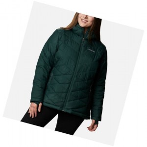 Columbia Heavenly Hooded Plus Size Mont Kadın Yeşil | 98460-JEBK