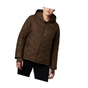 Columbia Heavenly Hooded Plus Size Mont Kadın Zeytin Yeşili | 18907-HTMF
