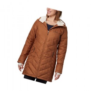 Columbia Heavenly Long Hooded Mont Kadın Kahverengi | 78561-OXPB