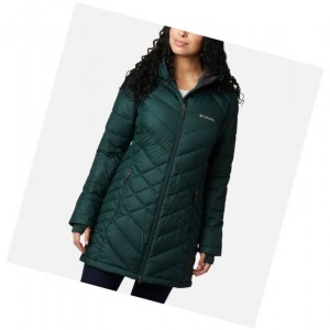 Columbia Heavenly Long Hooded Mont Kadın Yeşil | 48306-CNYD