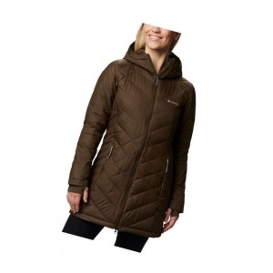 Columbia Heavenly Long Hooded Mont Kadın Zeytin Yeşili | 04513-PDVR