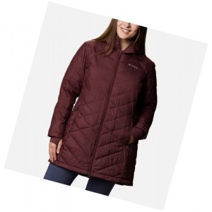Columbia Heavenly Long Hooded Plus Size Mont Kadın Bordo | 74183-QOLP