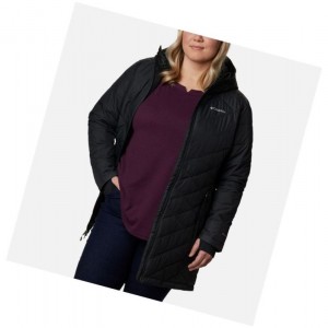 Columbia Heavenly Long Hooded Plus Size Mont Kadın Siyah | 18047-GNFH