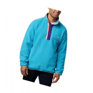 Columbia Helvetia Half-Snap Fleece Sweatshirt Erkek Mavi | 72015-REGL