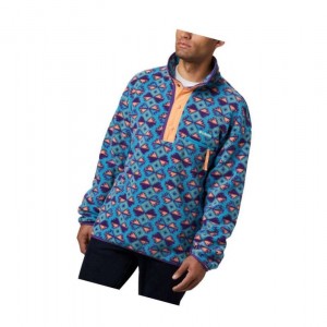 Columbia Helvetia Half-Snap Fleece Sweatshirt Erkek Mavi | 03614-QMWI