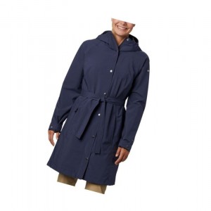 Columbia Here And There Long Trench Mont Kadın Lacivert | 60879-NTSG