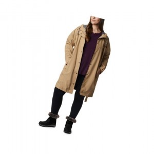 Columbia Here And There Long Trench Plus Size Mont Kadın Kahverengi | 28163-JHYV