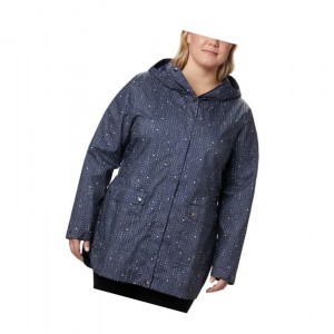 Columbia Here And There Trench Plus Size Mont Kadın Lacivert | 83576-QFKJ