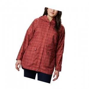 Columbia Here And There Trench Plus Size Mont Kadın Kırmızı | 31472-NGHT