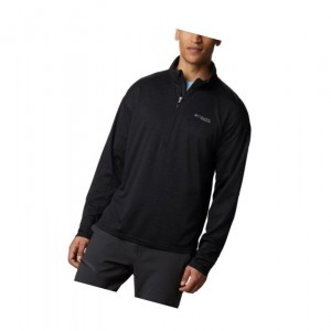 Columbia Irico Knit Half-Zip Sweatshirt Erkek Siyah | 80327-XHLB
