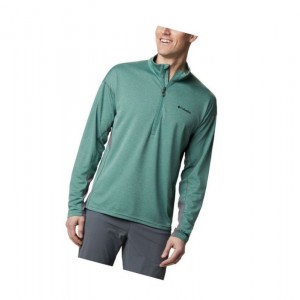 Columbia Irico Knit Half-Zip Sweatshirt Erkek Yeşil | 03689-PHEG