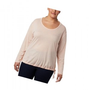 Columbia Kickin It Solid Plus Size Sweatshirt Kadın Pembe | 51403-KABY
