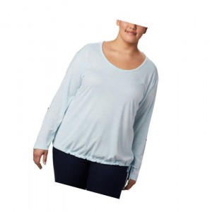Columbia Kickin It Solid Plus Size Sweatshirt Kadın Mavi | 48572-PTMG
