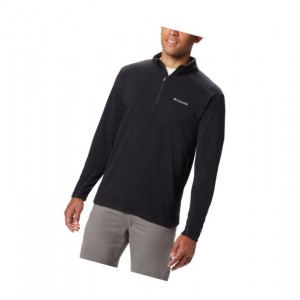 Columbia Klamath Range II Half Zip Fleece Sweatshirt Erkek Siyah | 81563-HVBL