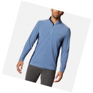Columbia Klamath Range II Half Zip Fleece Tall Sweatshirt Erkek Mavi Gri Lacivert | 28965-CQOX