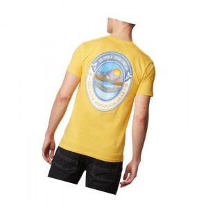 Columbia Lakel Tişört Erkek Altın | 75618-LZND