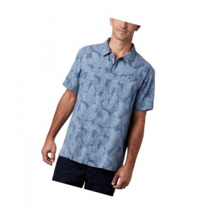 Columbia Lakeside Trail Short Sleeve Tall Gömlek Erkek Mavi | 32647-PRKJ
