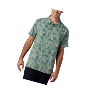 Columbia Lakeside Trail Short Sleeve Tall Gömlek Erkek Yeşil | 92086-YZOW