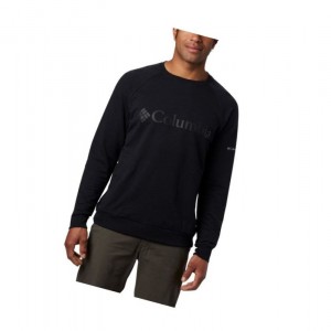 Columbia Lodge Crew Big Sweatshirt Erkek Siyah | 72683-POEZ