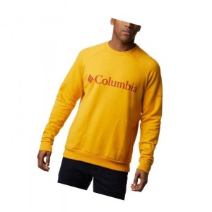 Columbia Lodge Crew Sweatshirt Erkek Açık Altın Kırmızı | 47318-GISD