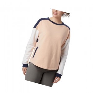 Columbia Lodge II Crew Sweatshirt Kadın Lacivert Beyaz | 35481-NXSI