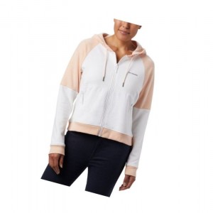 Columbia Lodge II Full Zip Kapşonlu Kadın Beyaz | 10974-GCID