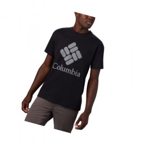 Columbia Lodge Logo Tişört Erkek Siyah Gri | 31895-FITG