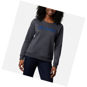 Columbia Logo Crew Top Sweatshirt Kadın Koyu Gri | 58790-TAFV