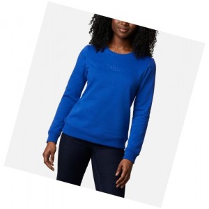 Columbia Logo Crew Top Sweatshirt Kadın Mavi | 31670-TPOC