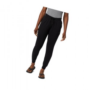 Columbia Logo French Terry Jogger Plus Size Pantolon Kadın Siyah | 18543-EGUR