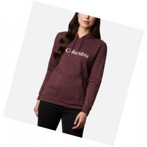 Columbia Logo Kapşonlu Kadın Bordo | 39580-QVXA