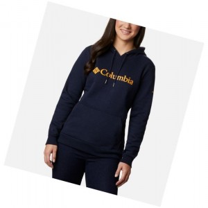 Columbia Logo Kapşonlu Kadın Lacivert | 67891-ASMX