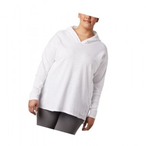 Columbia Longer Days Plus Size Kapşonlu Kadın Beyaz | 29061-KTBS