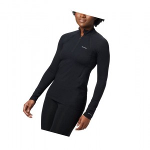 Columbia Midweight Stretch Baselayer Long Sleeve Half Zip Sweatshirt Kadın Siyah | 29184-LZCJ