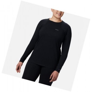 Columbia Midweight Stretch Long Sleeve Plus Size Sweatshirt Kadın Siyah | 84756-VHBU