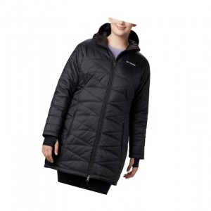 Columbia Mighty Lite Hooded Plus Size Mont Kadın Siyah | 95280-NYIB