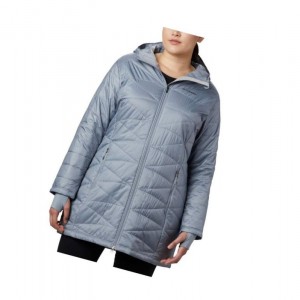 Columbia Mighty Lite Hooded Plus Size Mont Kadın Gri | 43897-QKER