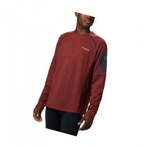 Columbia Mount Defiance Long Sleeve Crew Neck Big Sweatshirt Erkek Kırmızı Siyah | 87154-KHZW