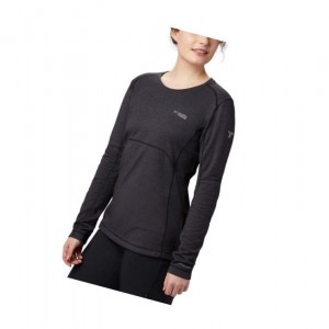 Columbia Mount Defiance Long Sleeve Knit Sweatshirt Kadın Siyah | 08316-BLXQ