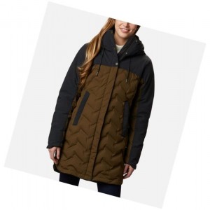 Columbia Mountain Croo Long Down Mont Kadın Zeytin Yeşili Siyah | 94763-ONPX