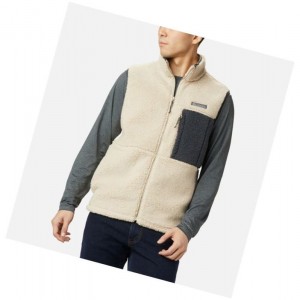 Columbia Mountainside Sherpa Fleece Yelek Erkek Haki Koyu Gri | 47138-JHZX