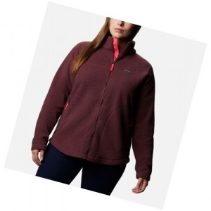 Columbia Northern Reach Full Zip Sherpa Fleece Plus Size Mont Kadın Bordo | 42180-KGAB