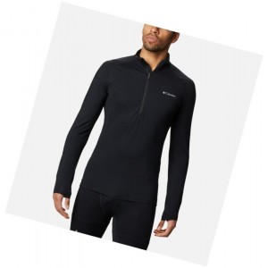 Columbia Omni-Heat 3D Knit Half Zip II Baselayer Sweatshirt Erkek Siyah | 57260-CITH