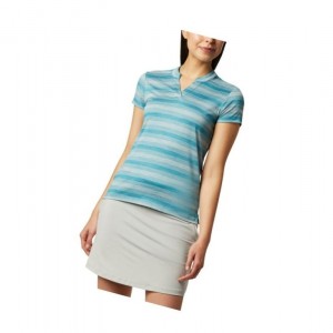 Columbia Omni-Wick Chatter Polo Gömlek Kadın Mavi | 92741-AKVS