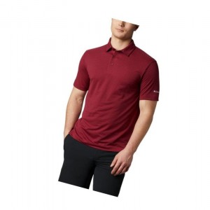 Columbia Omni-Wick One Swing Polo Gömlek Erkek Koyu Kırmızı | 69245-IHQY