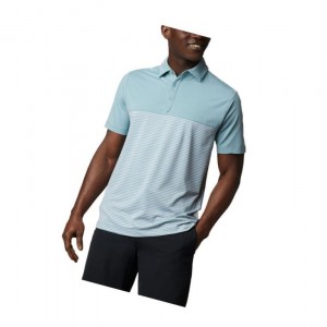 Columbia Omni-Wick Stacked Polo Gömlek Erkek Mavi | 96587-JQKT