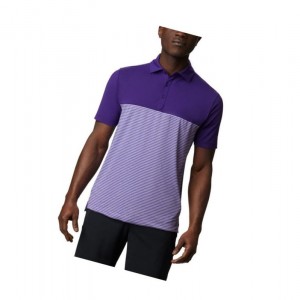 Columbia Omni-Wick Stacked Polo Gömlek Erkek Mor | 60539-HBXR